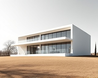 minimalist Richmond property, striking, with sleek lines, photorealistic, nestled within minimalist landscapes, highly detailed, shadows tracing architecture, crisp definition, neutral, even daylight, shot with a macro lens